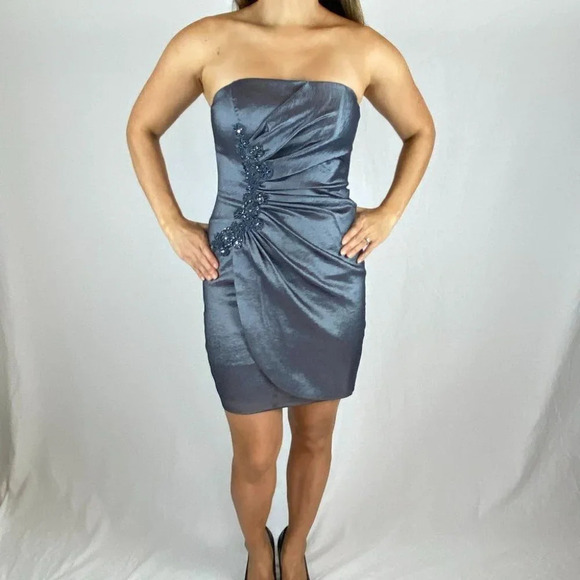 Xscape Gray Strapless Sheath Party Dress $129 - Picture 1 of 8